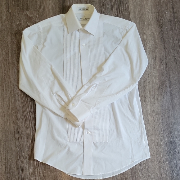 White Ruffled Tuxedo Shirt - Picture 1 of 5